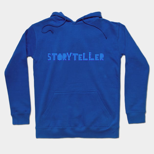 Storyteller blue and black check Hoodie by PetraKDesigns